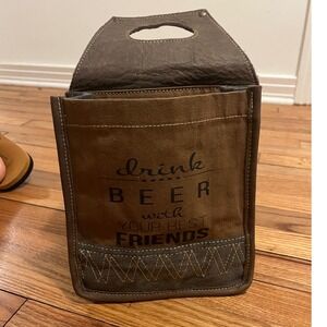 Myra Bag Beer Caddy Drink Beer With Your Best Friends Brown Carrier